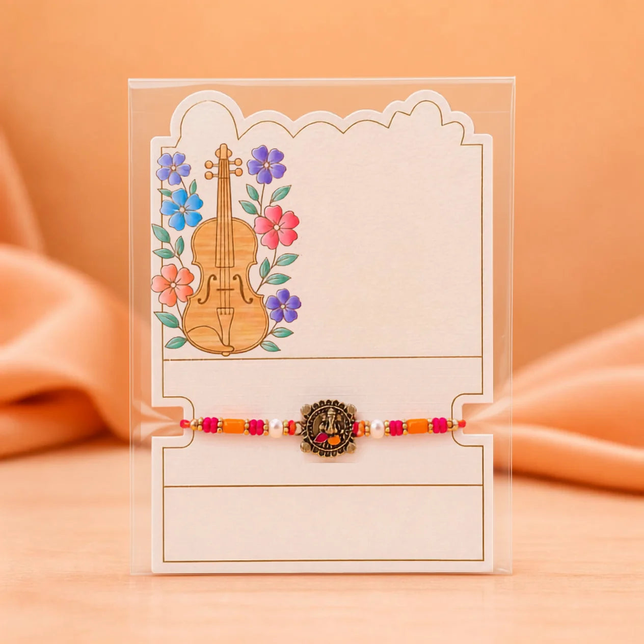 Pink Orange Ganesha Rakhi