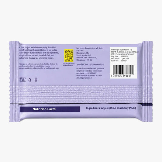 Pure Project Blueberry & Apple Fruit Bar 25g 