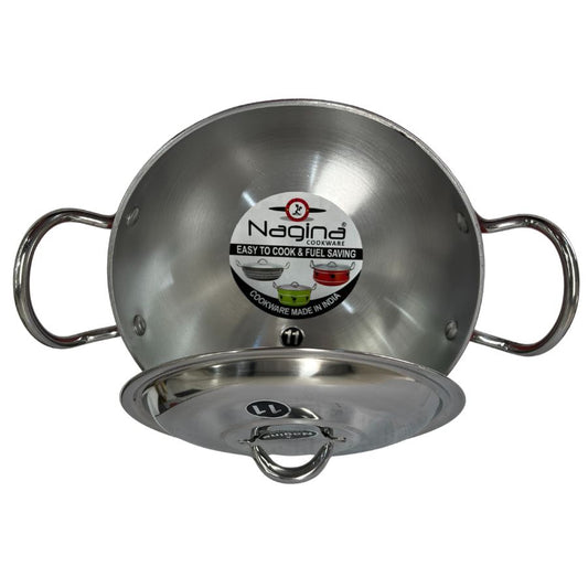 Red Aluminium kadai (With Lid) 21.5 cm (1)