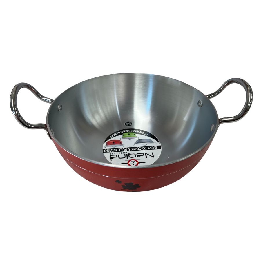 Red Aluminium kadai (With Lid) 27 cm