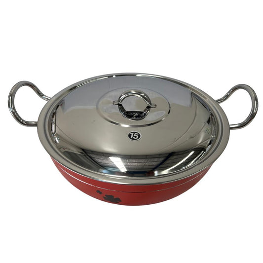 Red Aluminium kadai (With Lid) 29 cm (1)