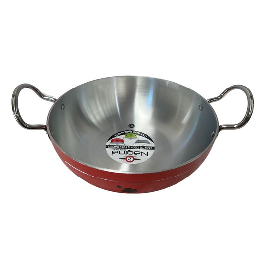 Red Aluminium kadai (With Lid) 32.5 cm (1)