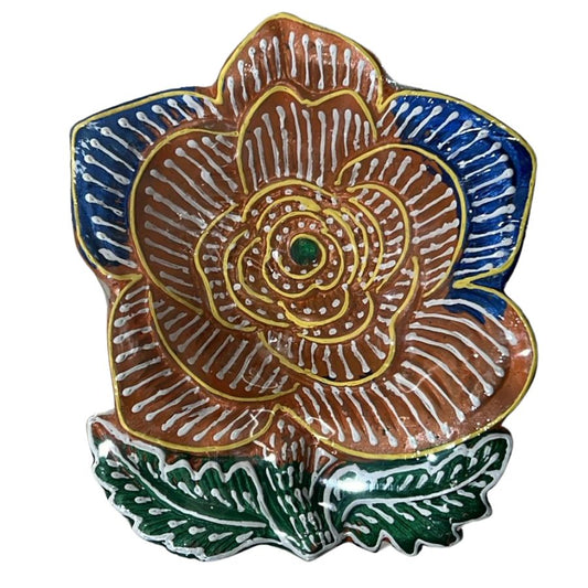 Rose Shape Big Decorated Diya