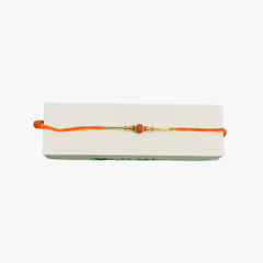 Rudraksha Golden Stone Rakhi Orange 1