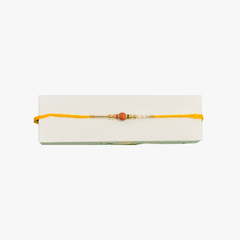 Rudraksha Golden Stone Rakhi Yellow 1
