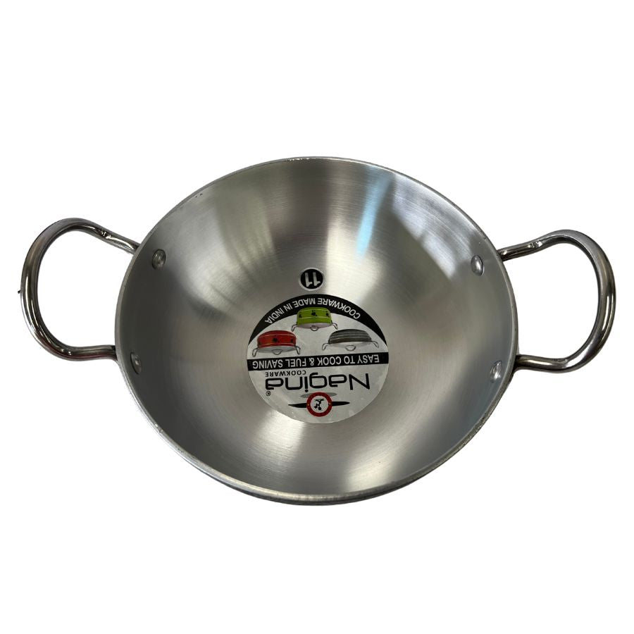 Silver Aluminium Kadai (With Lid) 21.5 cm (2)