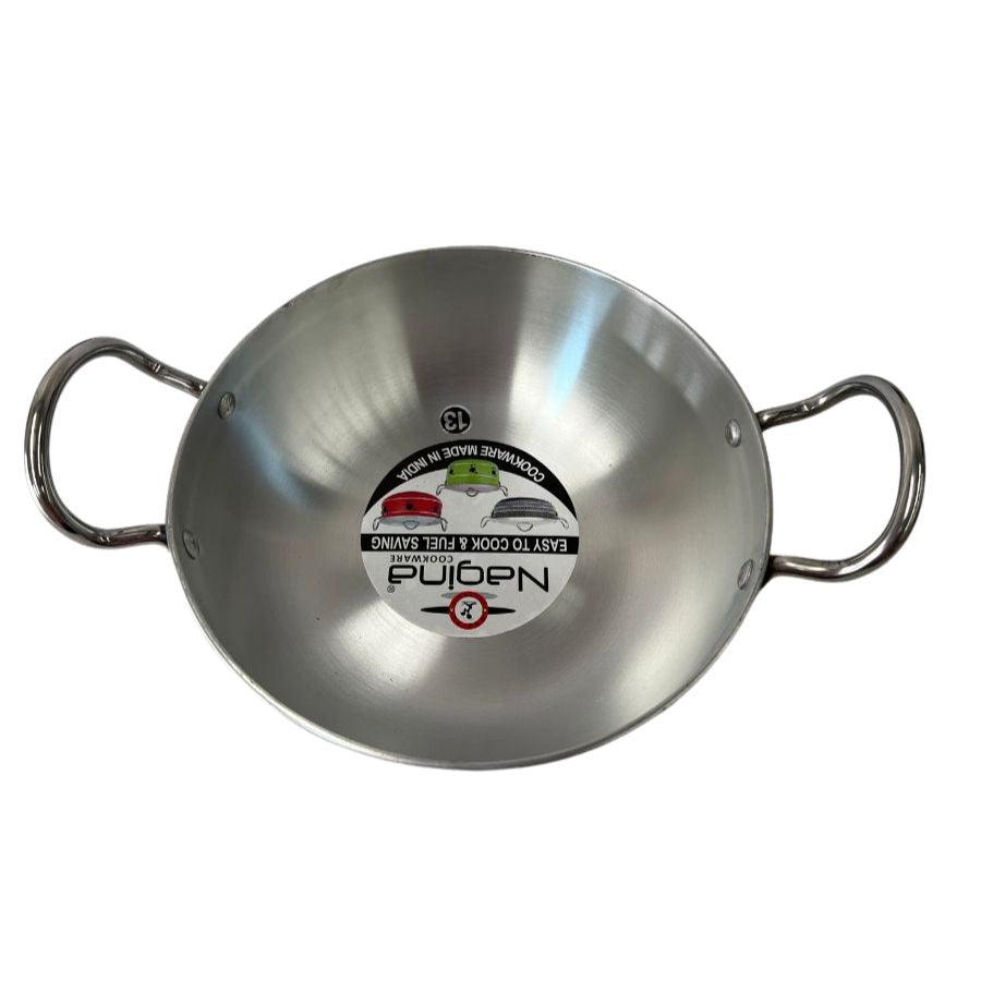 Silver Aluminium Kadai (With Lid) 25.5 cm (2)