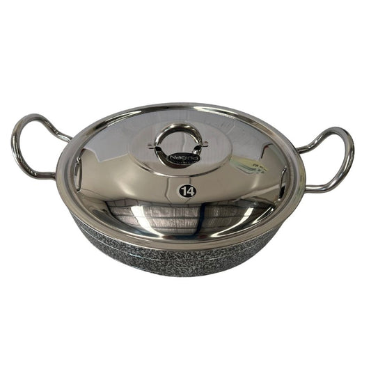 Silver Aluminium Kadai (With Lid) 27 cm