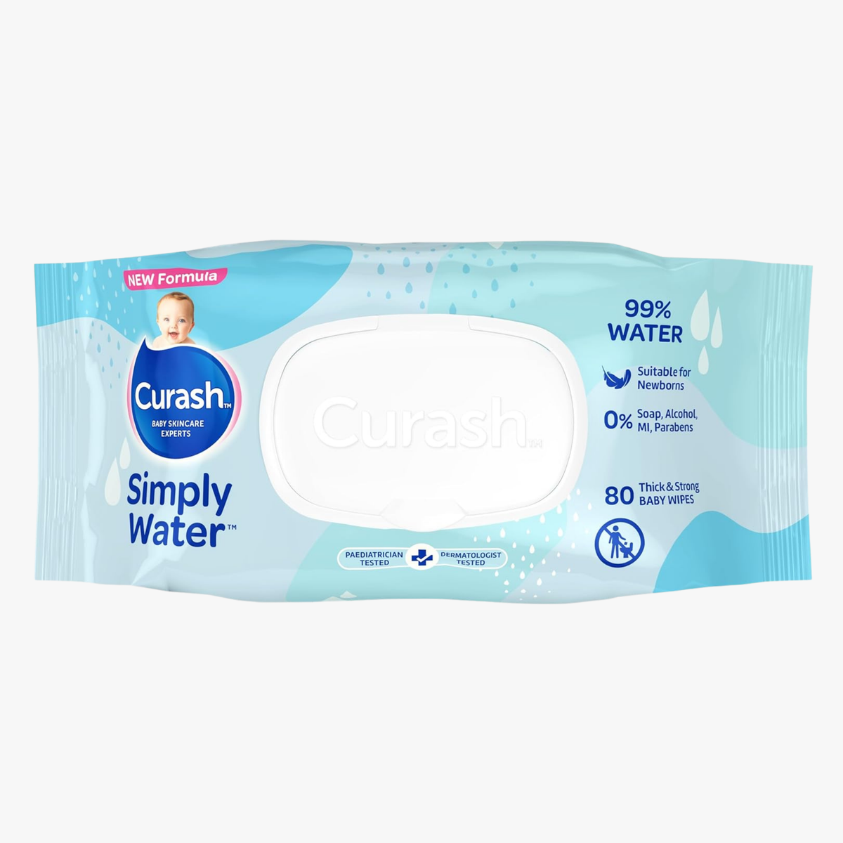 Simply Water Sensitive Skin Baby Wipes 80 Wipes - Curash