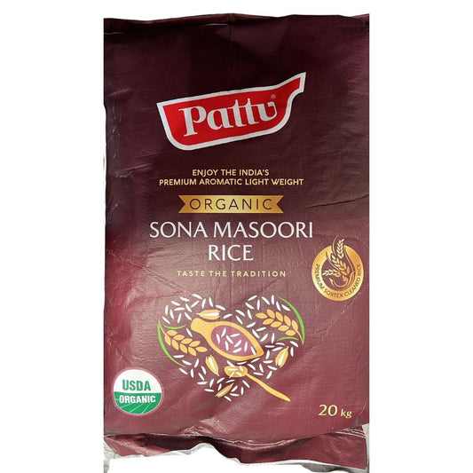 Sona Masoori Rice (Organic) 20kg - Pattu