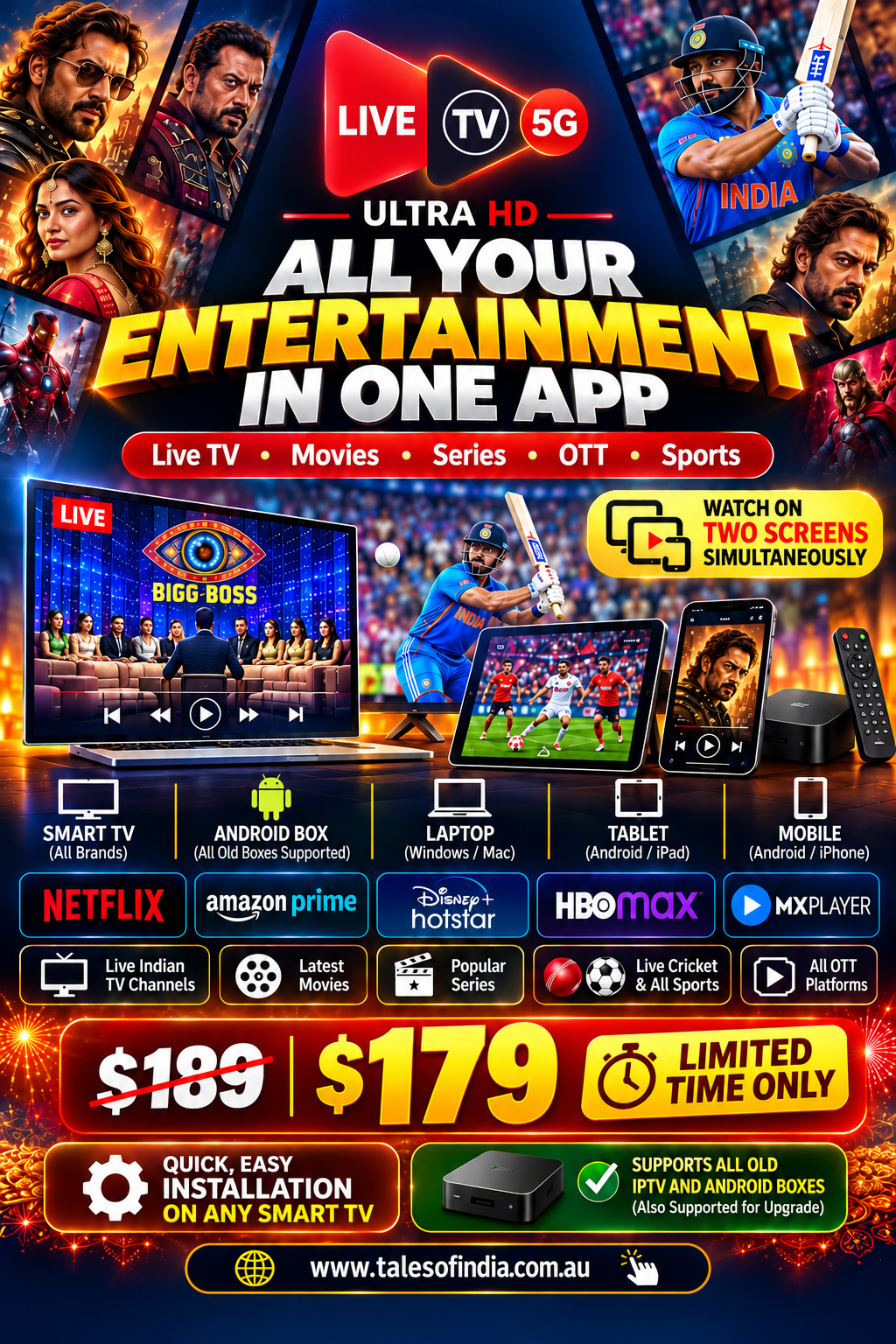 IPTV Streaming App | Live Channels, Movies & Sports - Live TV 5G