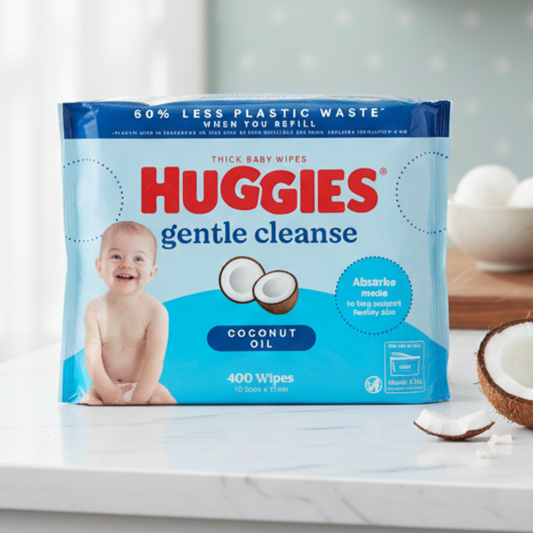 Thick Baby Wipes Coconut Oil 400 Wipes - Huggies