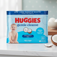 Thick Baby Wipes Coconut Oil 400 Wipes - Huggies