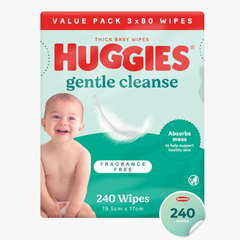 Thick Baby Wipes Fragrance Free 240 Wipes - Huggies