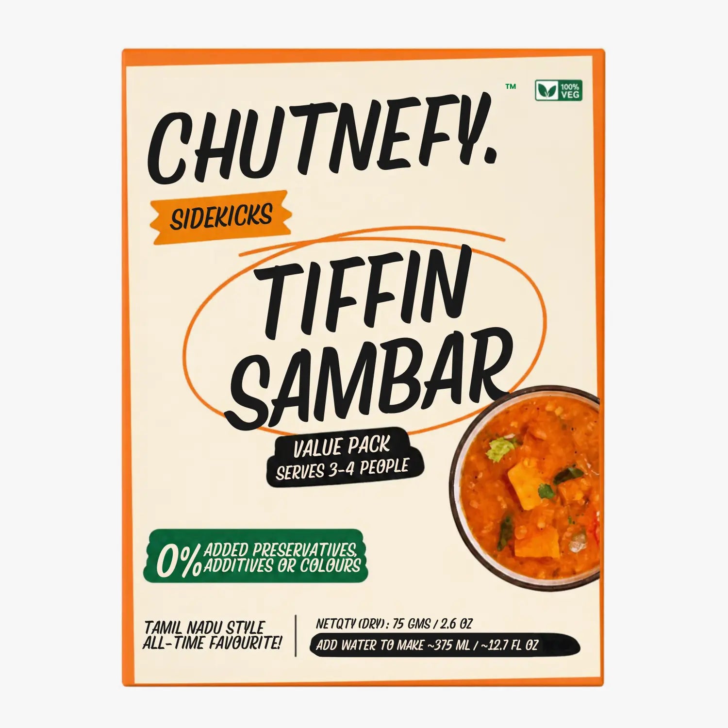 Tiffin Sambar Tamil Nadu Style 75g - Chutnefy