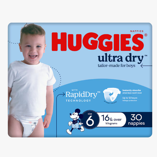 Ultra Dry Nappies Boys Size 6 (16Kg+) 30 Nappies - Huggies