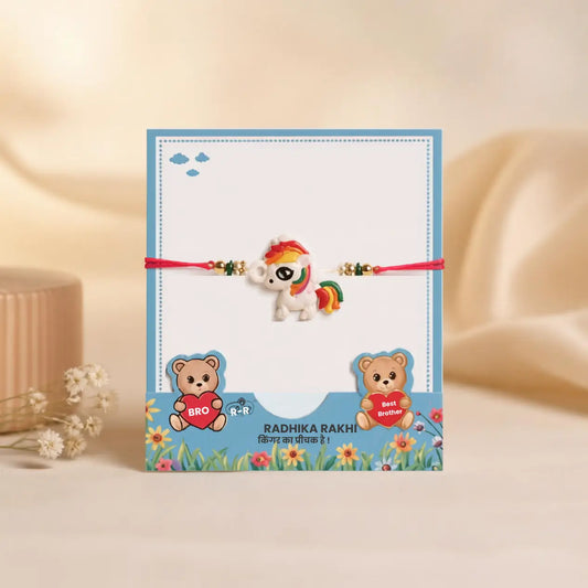 Unicorn Beaded Kids Rakhi