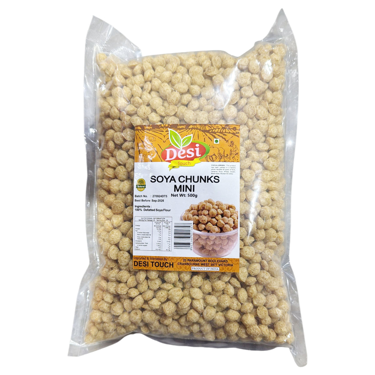 Soya Chunks Mini 500g - Desi Touch