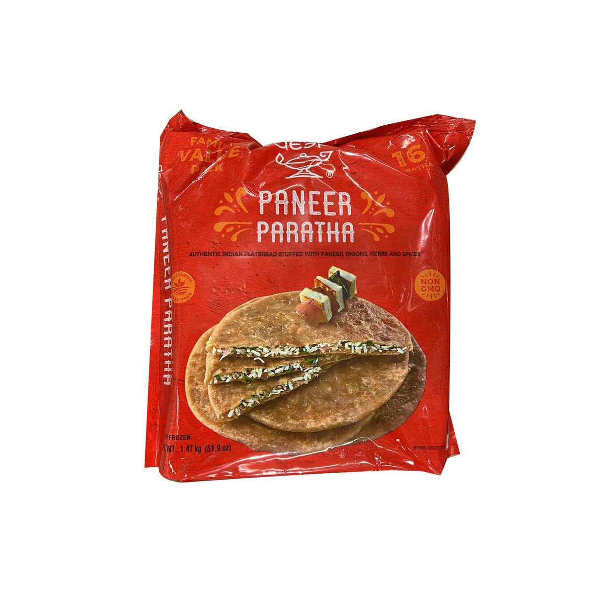 Family Pack Paneer Paratha 16pcs 1.47kg - Deep