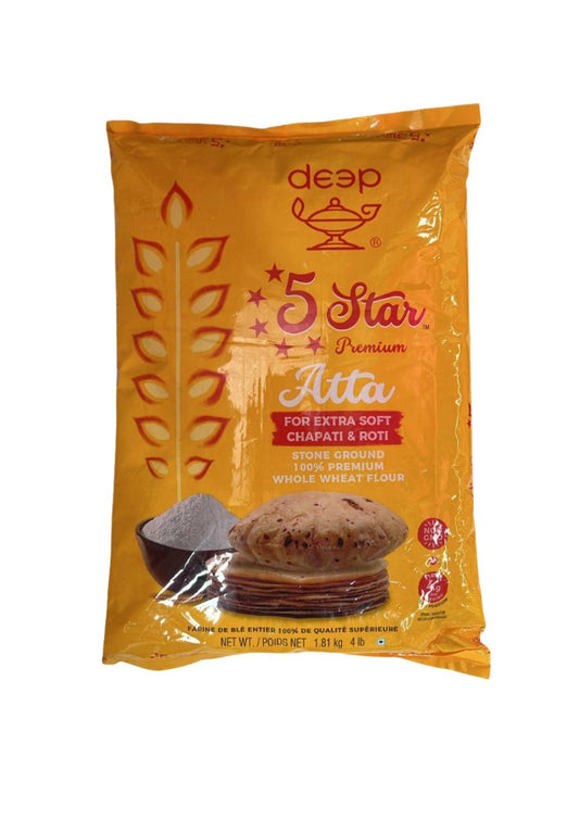 5 Star Premium Atta (Whole Wheat Flour) - Deep