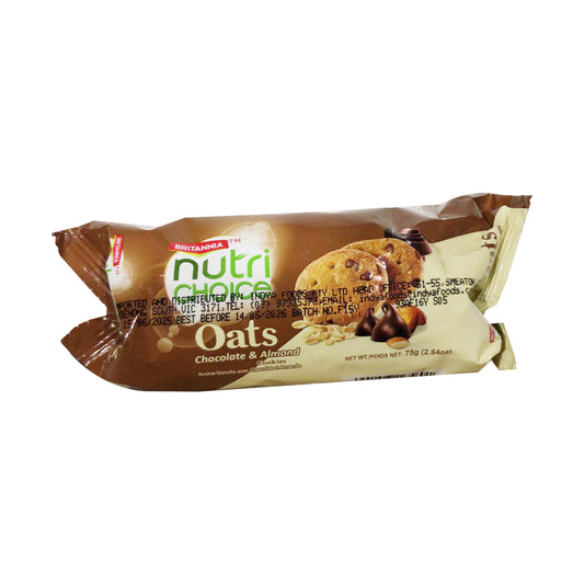 Nutri Choice Oats Chocolate & Almond 75g Biscuits - Britannia