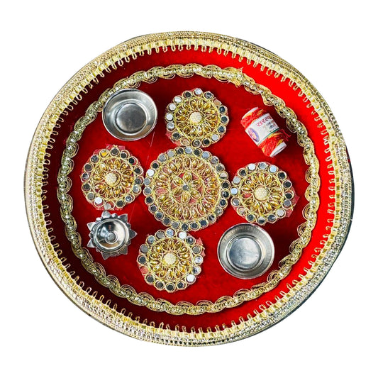 Decorated Pooja Thali  Design 302
