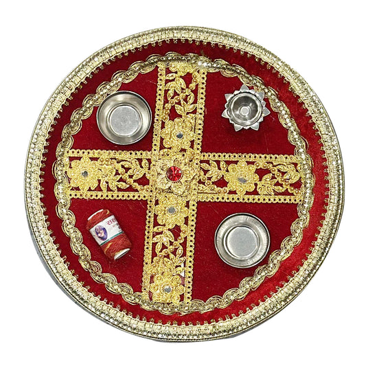 Decorated Pooja Thali  Design 304