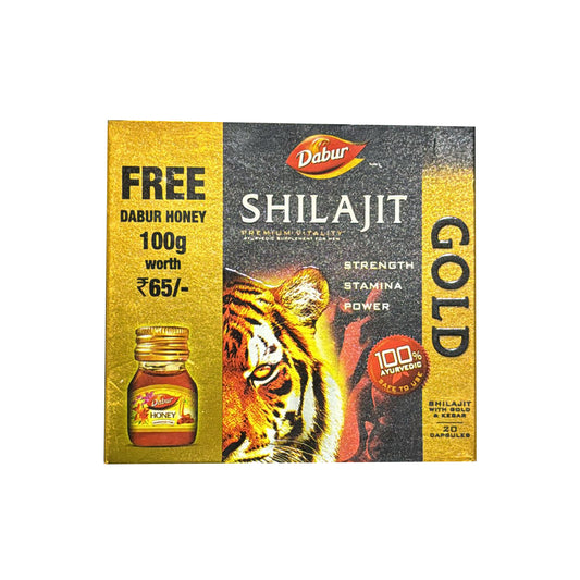 Shilajit Gold 20 Capsules Free Dabur Honey 100g  - Dabur