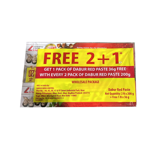 Red Toothpaste 200g (Buy 2 Get 36g Red Toothpaste Free) - Dabur