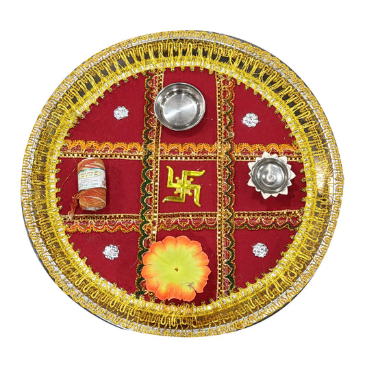 Decorated Pooja Thali  Design 301