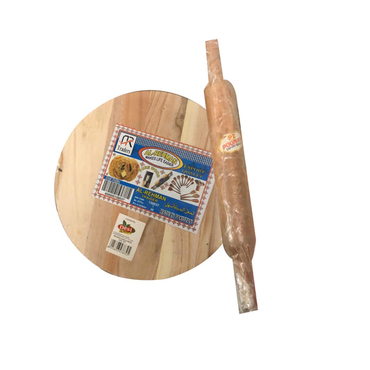 Wooden Chakla  Belan Plain white - Al Rehman