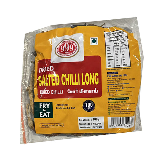 Salted Long Chilli 100g - 999 Plus