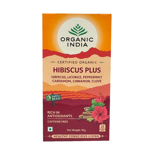 Hibiscus Plus , Licorice, Peppermint , Cardamom, Cinnamon 50g - Organic India