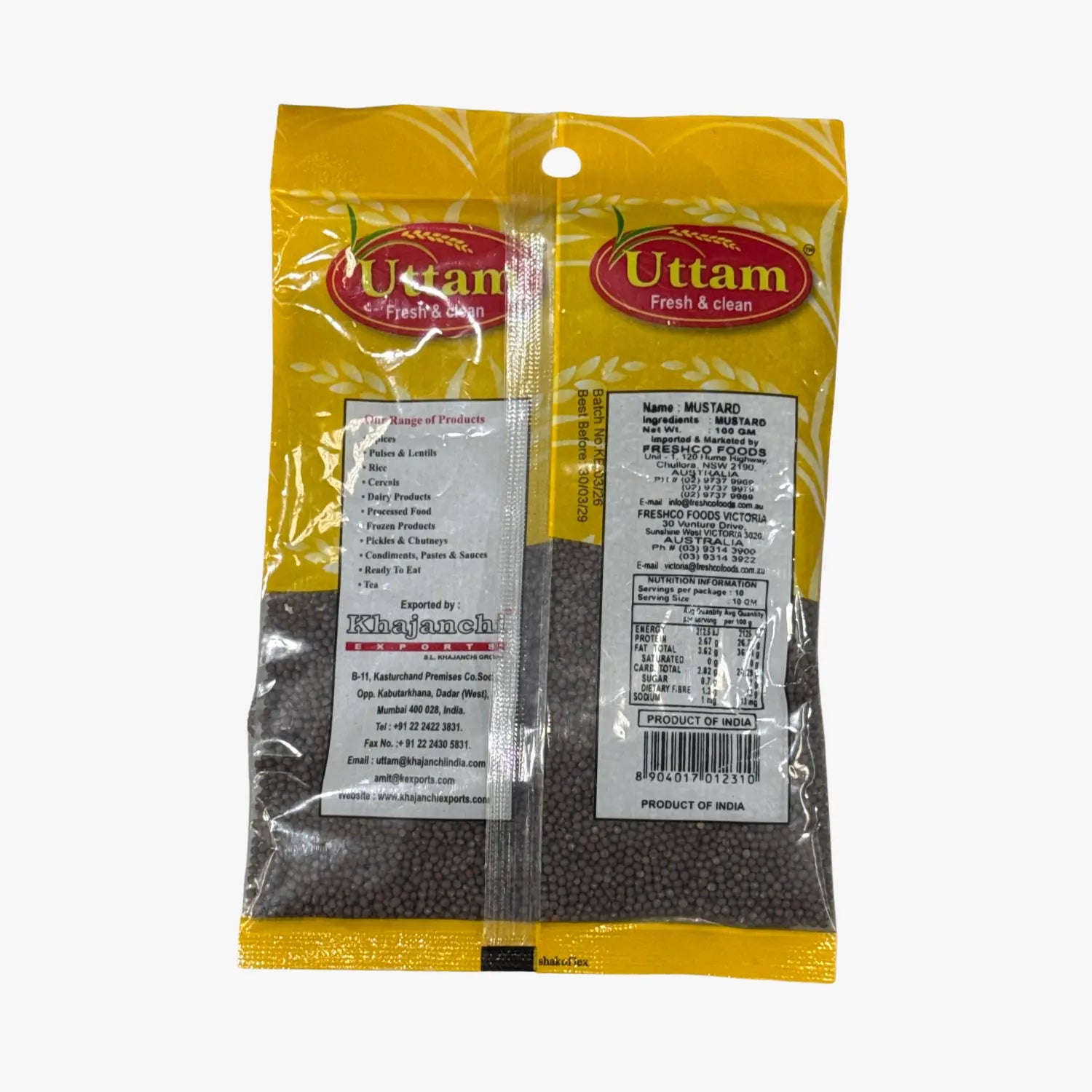 Uttam Mustard Seeds Brown 100g 
