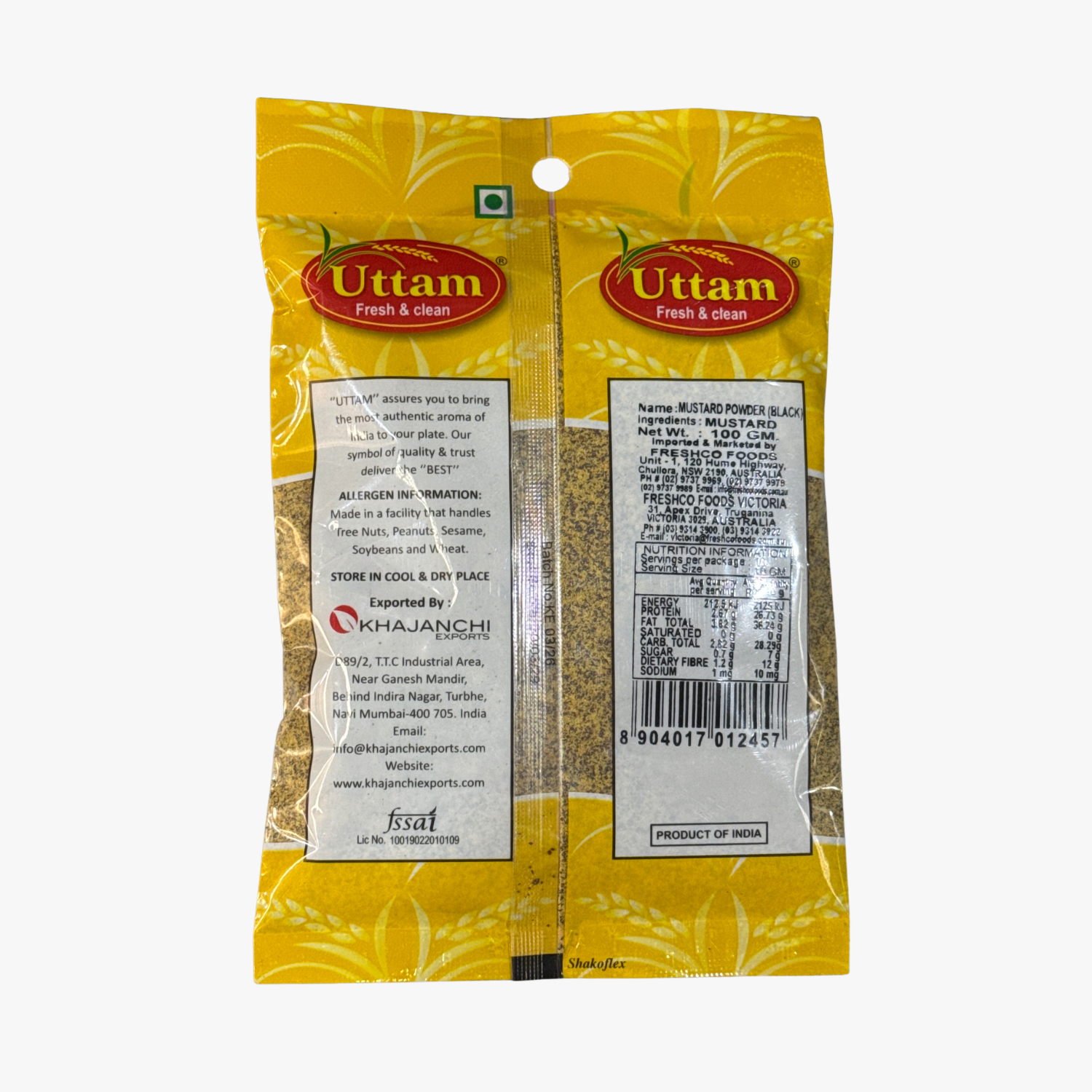 Uttam Mustard Seeds Powder (Black) 100g 
