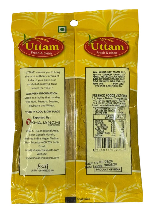 Uttam Madras Curry Powder (Mild) 100g