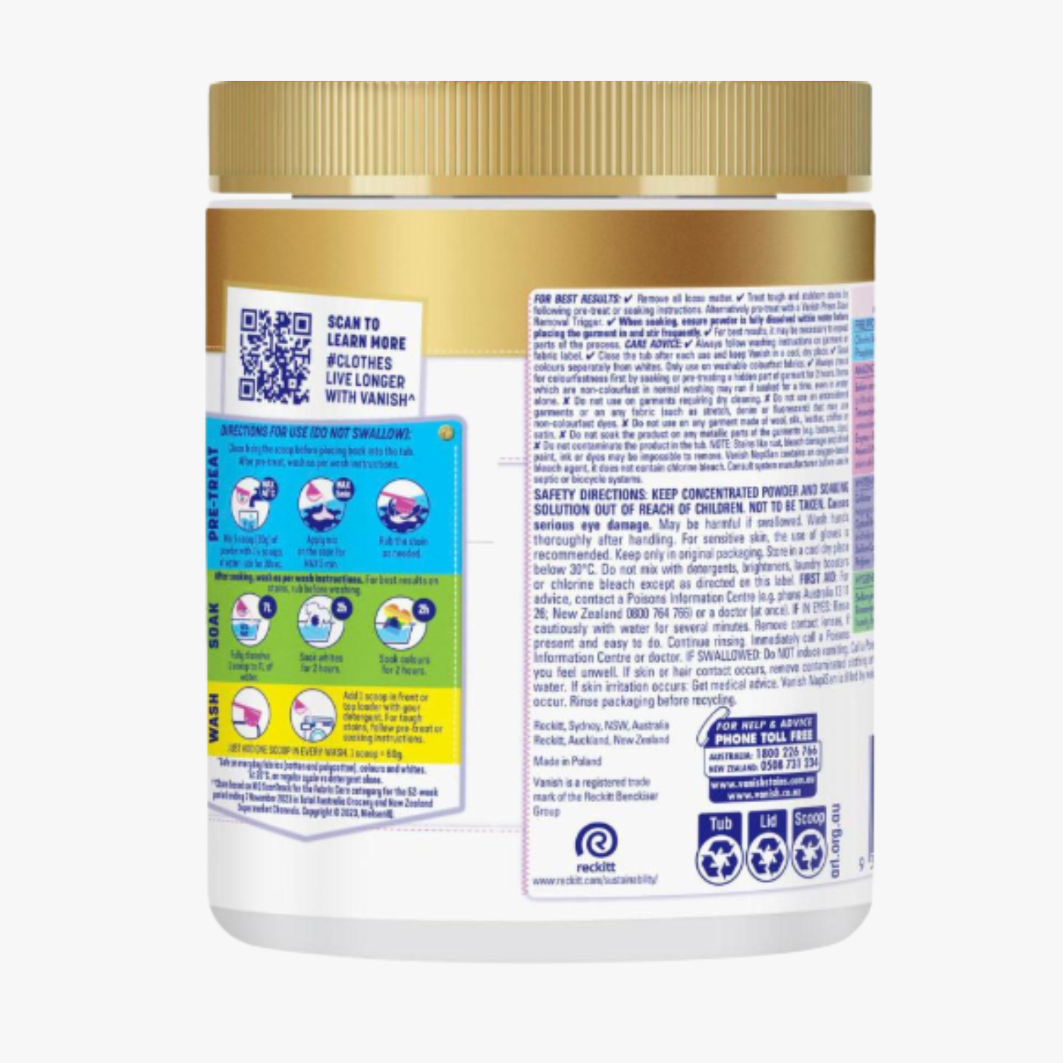 Vanish Napisan Gold Crystal White Stain Remover 