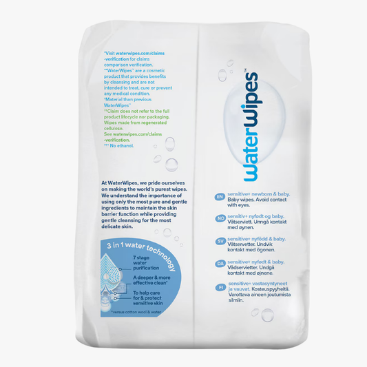 Baby & Newborn Sensitive Wipes 180 Wipes - Waterwipes