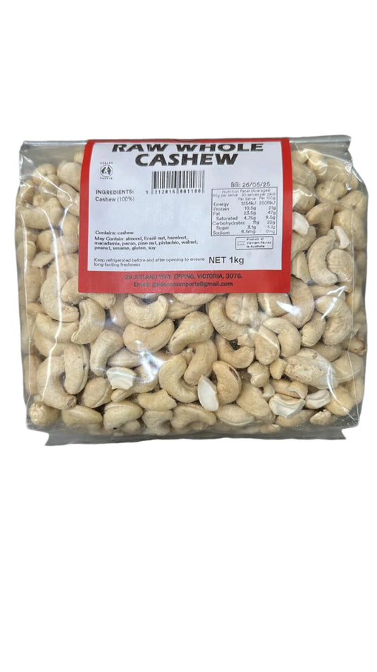 Cashew Raw whole 1kg- Golden Era