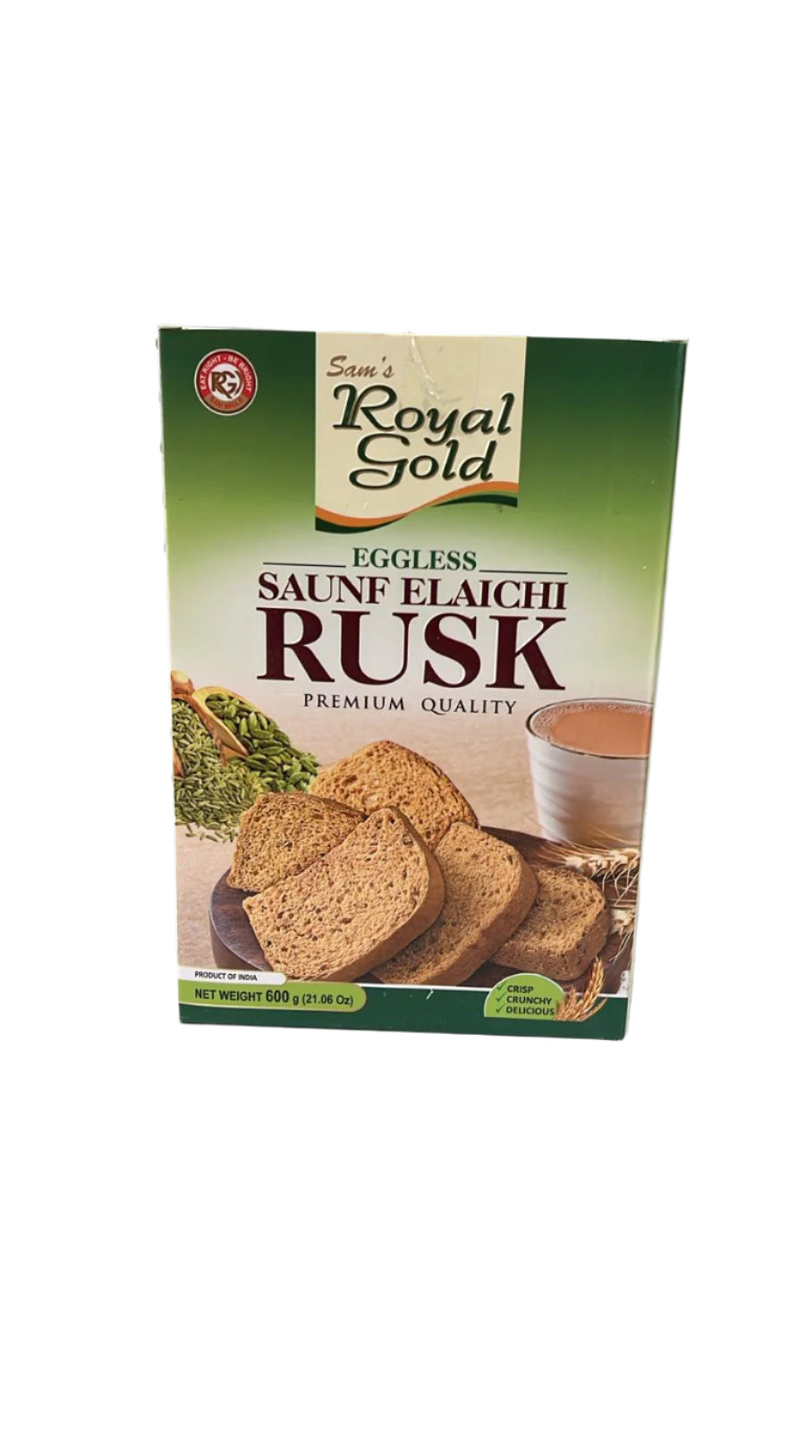 Rusk (Suji Saunf Elaichi Eggless) 600g-Royal Gold