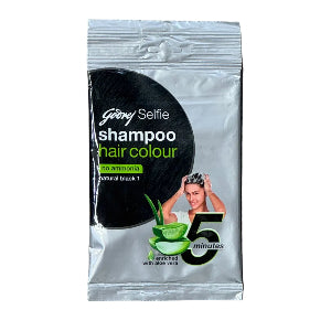 Shampoo Hair Colour (Selfie) Natural Black 18g - Godrej