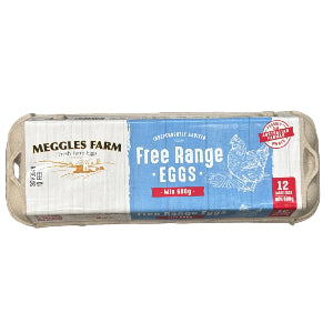 Free Range Eggs, 600g 12pc Large - Meggles Farm