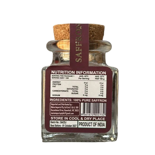 Pure Saffron Bottle 1g - Maira's Kitchen