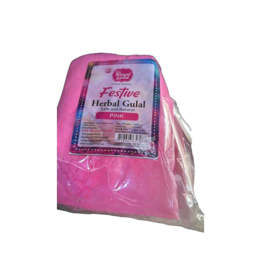Festive Herbal Gulal Pink Safe and Natural 200g - Royal Gold