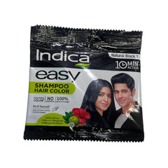 Easy Shampoo Hair  Colour Natural Black 25g - Indica