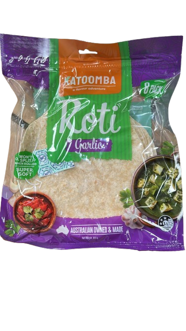 Roti Bread Garlic 360g 8pcs-Katoomba