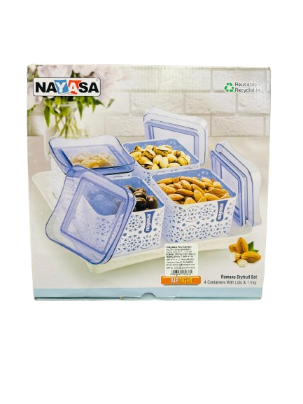 Romano  Dry Fruit 4 Portion Tray- Nayasa