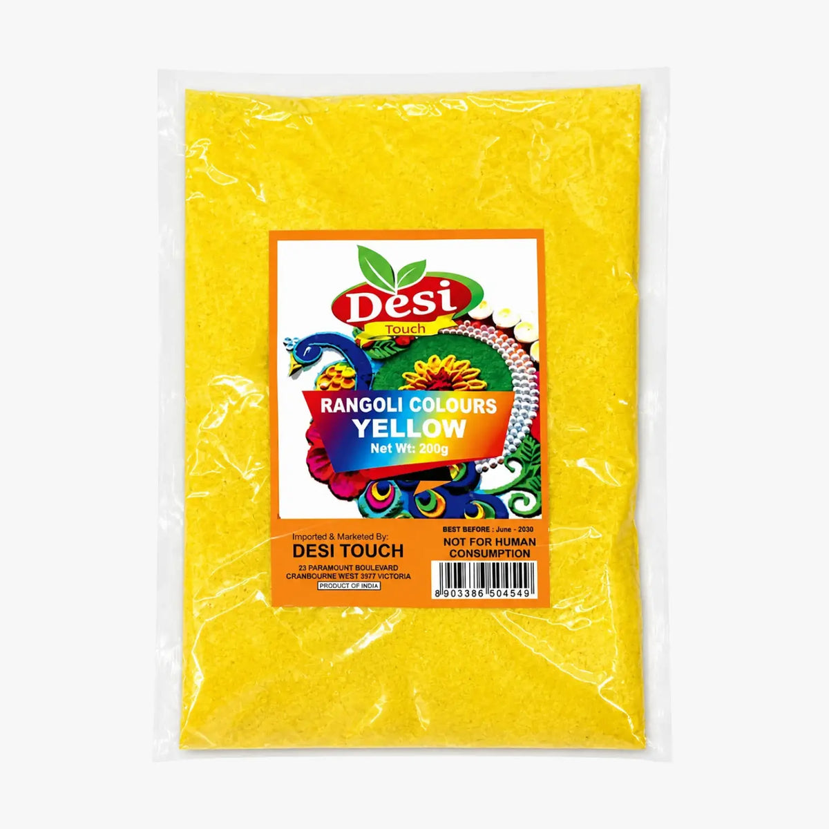 Yellow Rangoli Color 200g - Desi Touch