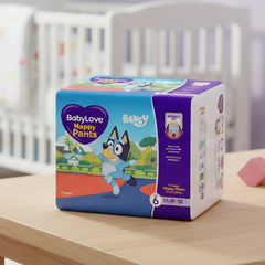 Box of BabyLove Nappy Pants featuring Bluey on a white background
