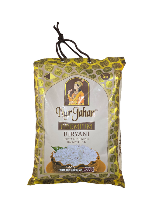 Nur Jahan Premium Biryani Basmati Rice (Extra Long) 5kg - India Gate